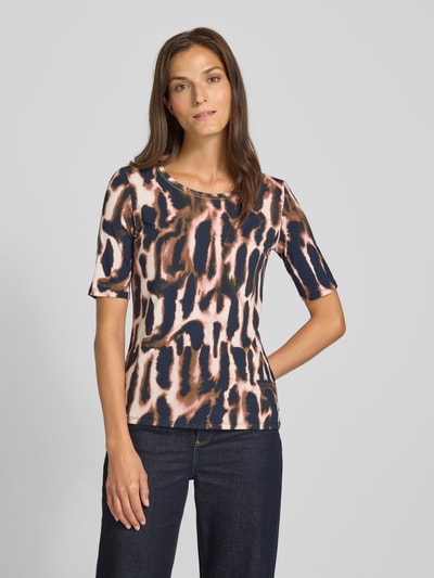 Betty Barclay Slim fit T-shirt van viscosemix, model 'Juli'' Marineblauw - 4