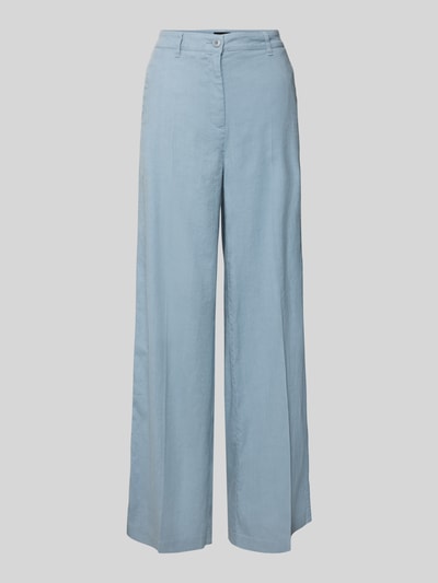 Cambio Wide leg linnen broek met steekzakken, model 'ADRIENNE' Blauw - 2