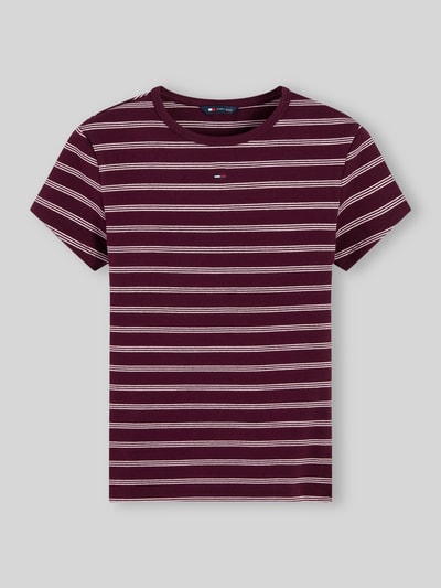 Tommy Jeans Slim Fit T-Shirt aus Baumwoll-Mix Bordeaux 2