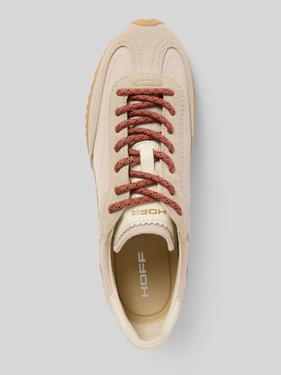 Produktfoto, Sneaker aus Leder-Mix mit Logo-Detail Modell 'Bridge' von HOFF, beżowe i brązowe odcienie, zaokrąglony kształt, sznurowanie, profilowana podeszwa, wysokość obcasa w rozmiarze 40: 3 cm, wysokość cholewki w rozmiarze 40: 8 cm, szerokość w rozmiarze 40: 8 cm