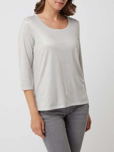 Montego Shirt met all-over motief Zilver - 4