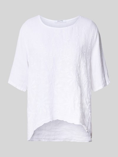 ZABAIONE Loose Fit Blusenshirt aus reinem Leinen Weiss 2