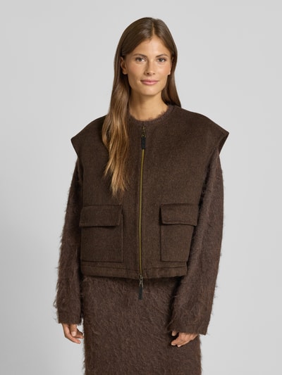 MOS MOSH Gilet met ritssluiting Chocoladebruin - 4