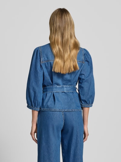 MSCH Copenhagen Jeansblouse met strikceintuur, model 'Rylan Elena' Jeansblauw - 5