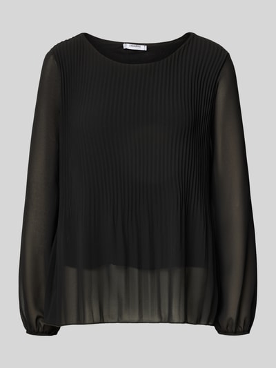 ZABAIONE Blouse met lange mouwen met plissévouwen en ronde hals Zwart - 2