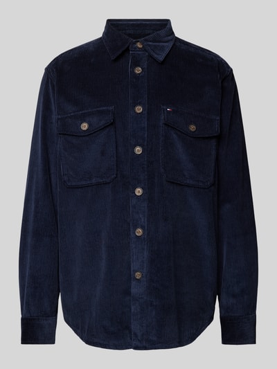 Tommy Hilfiger Regular fit overhemdjack met knoopsluiting, model 'CORDUROY' Marineblauw - 2