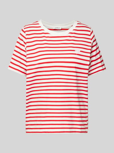 s.Oliver RED LABEL Relaxed Fit T-Shirt aus reiner Baumwolle mit Herz-Stickerei Rot 2