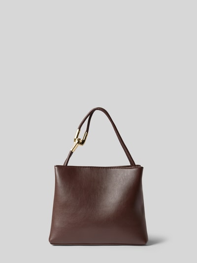 Produktfoto, Umhängetasche mit Label-Schriftzug Modell 'FABLE RE' von Valentino Bags, glattes braunes Leder, goldfarbene Details, Damen Umhängetasche.