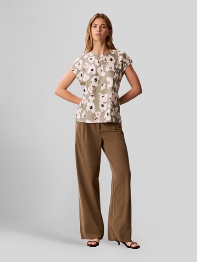 Calvin Klein Womenswear Blusentop mit Allover-Muster Khaki Melange 1