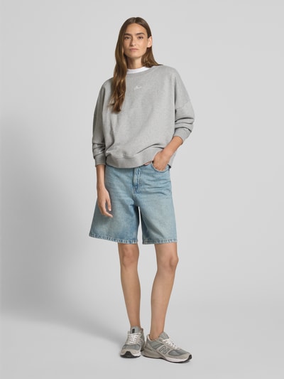 BOSS Orange Loose Fit Sweatshirt aus reiner Baumwolle Hellgrau Melange 1