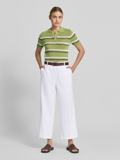 CAMBIO Chino aus Leinen-Mix mit Bügelfalte Modell 'CALIFORNIA' Weiss 1