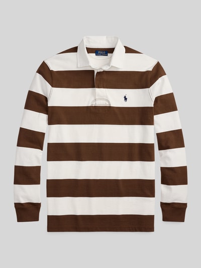 Polo Ralph Lauren regular fit rugbyshirt van puur katoen Middenbruin - 2