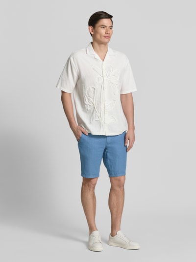 Brax Regular Fit Bermuda aus reinem Leinen Modell 'BALU' Blau 1