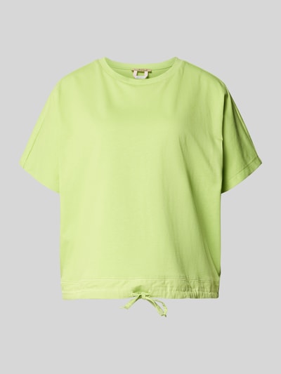 Produktfoto, Oversized T-Shirt mit Rundhalsausschnitt von Smith and Soul in hellem Grün, reine Baumwolle, Kordelzug am Saum, locker geschnitten