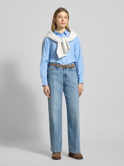 GANT Regular fit blouse met labelstitching Model 'ONEBUY' Lichtblauw - 1