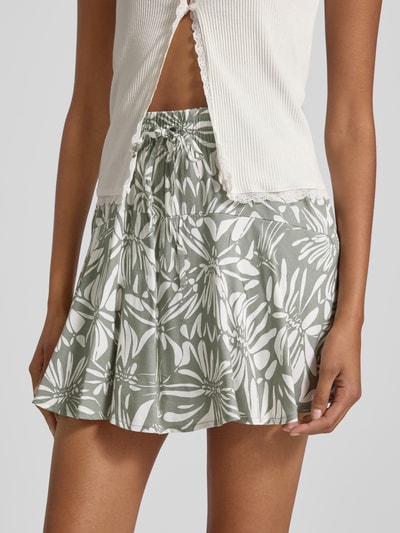 Only Ausgestellter Midi-Rock mit Allover-Muster Modell 'NALA' Mint 3