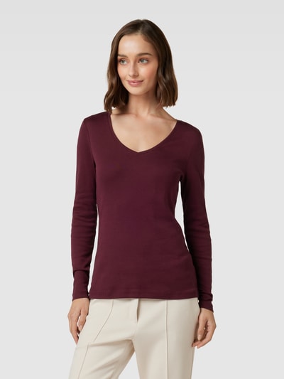 Montego Longsleeve mit V-Ausschnitt Bordeaux 4