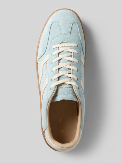 Productfoto, Sneaker uit echt leer Model 'Cuzmani' van Gant in lichtblauw met logoprint, afgeronde pasvorm, maat 40 hakhoogte 4 cm, schachthoogte 7 cm, schachtbreedte 9 cm