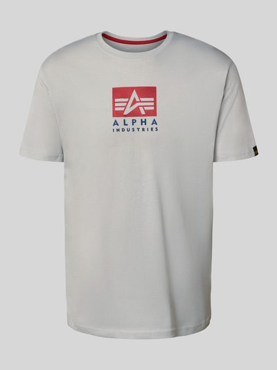 Alpha Industries T-shirt z nadrukiem z logo i okrągłym dekoltem Jasnoszary 2