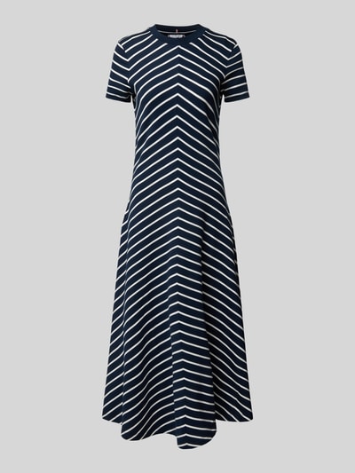 Tommy Hilfiger Tailliertes Midikleid aus reiner Baumwolle Marine 2