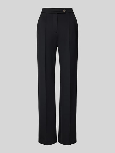 MaxMara Leisure Straight Leg Stoffhose mit fixierten Bügelfalten Modell 'MALESIA' Black 1