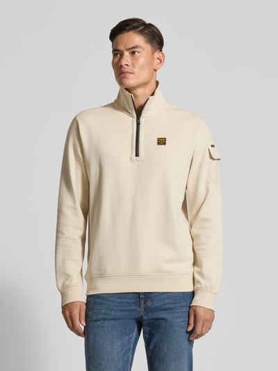 PME Legend Sweatshirt met schipperskraag en labeldetail Offwhite - 4