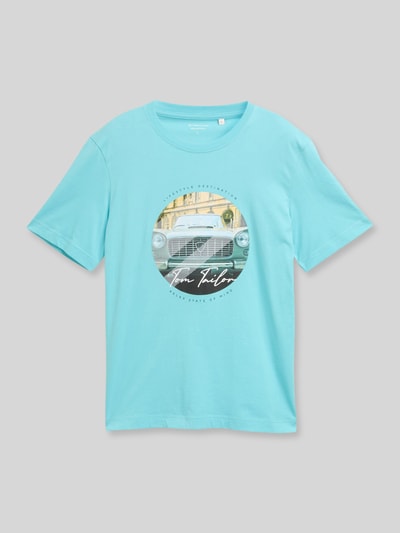 Tom Tailor Regular Fit T-Shirt aus reiner Baumwolle Petrol 2