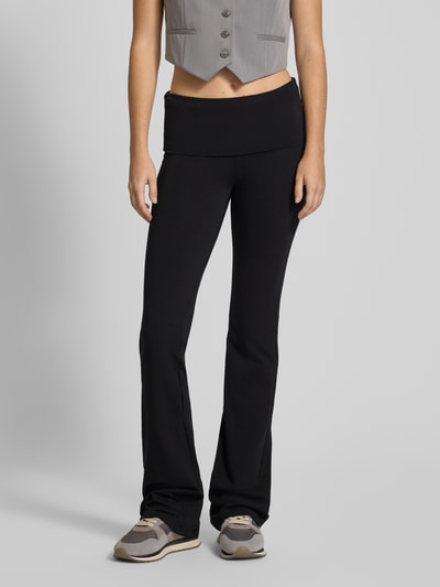 Review Skinny Fit Bootcut Leggings mit breitem Bund Black 4
