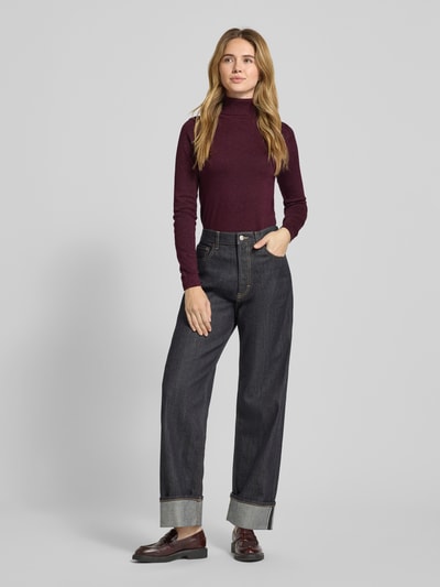 Vero Moda Slim fit coltrui van viscosemix, model 'HAPPYSHINE' Bordeaux - 1