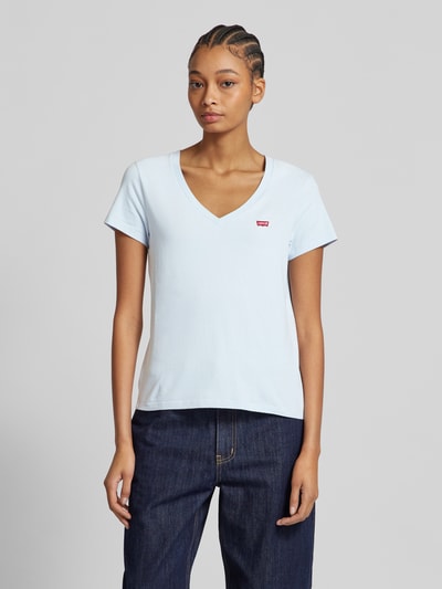 Levi's® T-shirt z prążkowanym dekoltem w serek Jasnoniebieski 4