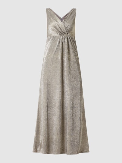 Christian Berg Cocktail Abendkleid in Metallic-Optik  Taupe 2