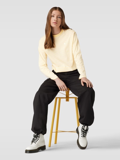 Carhartt Work In Progress Longsleeve aus Bio-Baumwolle mit Streifenmuster Modell 'COLEEN' GELB 1