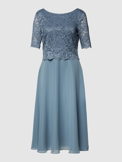 Vera Mont Cocktailkleid mit Spitzenbesatz Rauchblau 2