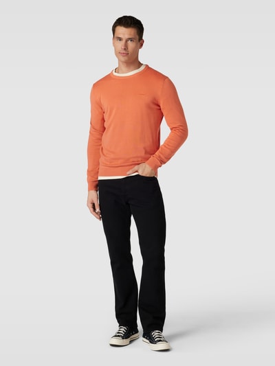s.Oliver RED LABEL Pullover mit gerippten Abschlüssen Orange 1