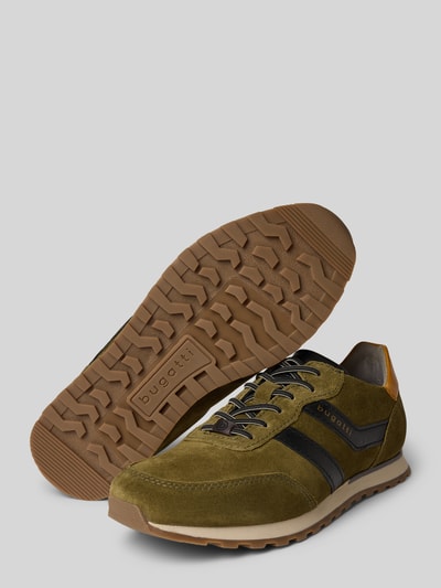 bugatti Sneaker aus echtem Leder mit Logo-Print Modell 'Ivar' Oliv 4