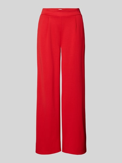 ICHI Wide Leg Stoffhose mit Bundfalten Modell 'KATE Long' Rot 2