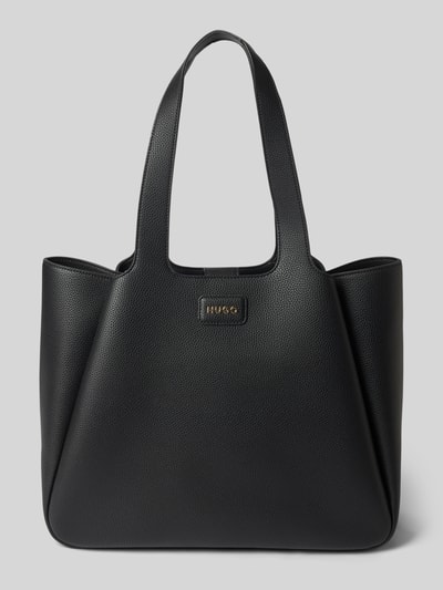 HUGO torba shopper z detal z logo Czarny 1