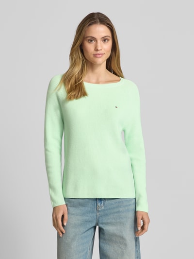 Tommy Hilfiger Regular fit gebreide pullover van zuiver katoen Mintgroen - 4