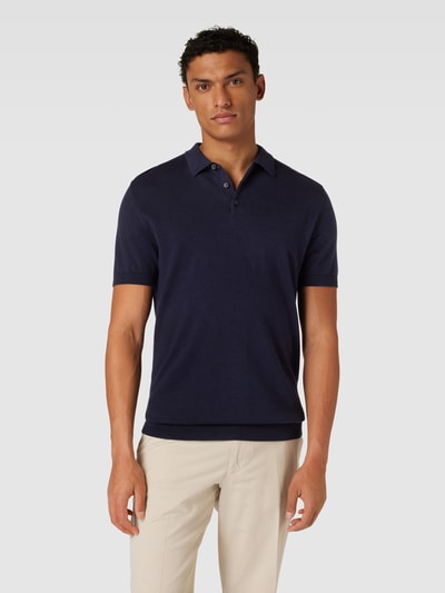 SELECTED HOMME Koszulka polo z krótką listwą guzikową model ‘BERG’ Niebieski melanż 4