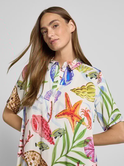 Milano Italy Knielange jurk met overhemdkraag Offwhite - 3