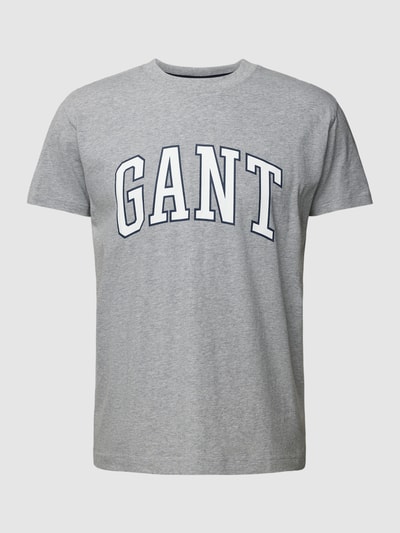 Gant T-Shirt mit Label-Print Silber Melange 2