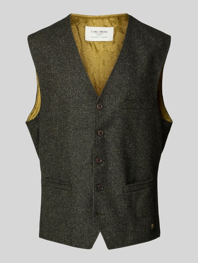 Carl Gross Wollen gilet met zijde model 'Wilson' Groen - 2