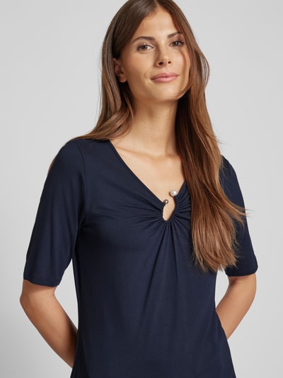 s.Oliver BLACK LABEL T-shirt met sierdetail Marineblauw - 3