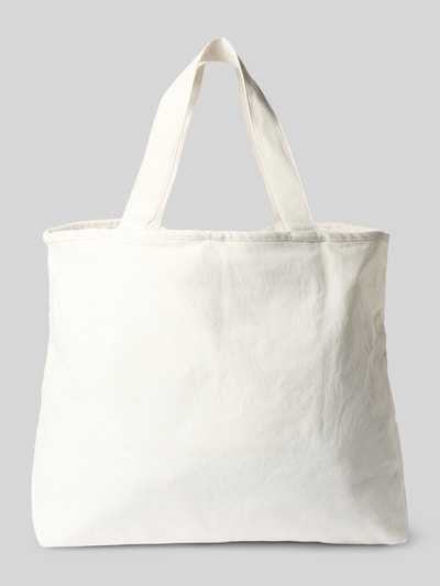Produktfoto, Strandtasche aus Reine Baumwolle Modell 'Dieuw' von Barts, Hauptfach mit Schnürung, Innenfach mit Reißverschluss, Tragehenkel, in Weiß, Maße: Breite 53 cm, Länge 39 cm, Tiefe 19 cm, Schulterriemen 52 cm.