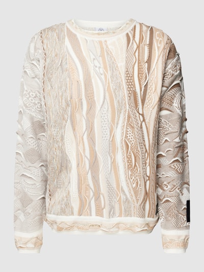 CARLO COLUCCI Pullover mit Allover-Muster Offwhite 2