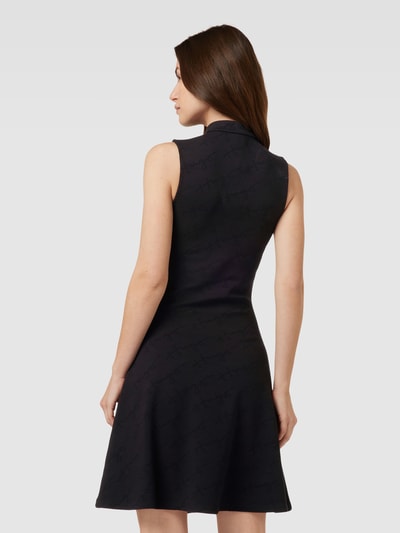 HUGO Sukienka mini z logo na całej powierzchni model ‘Nessira’ Czarny 5