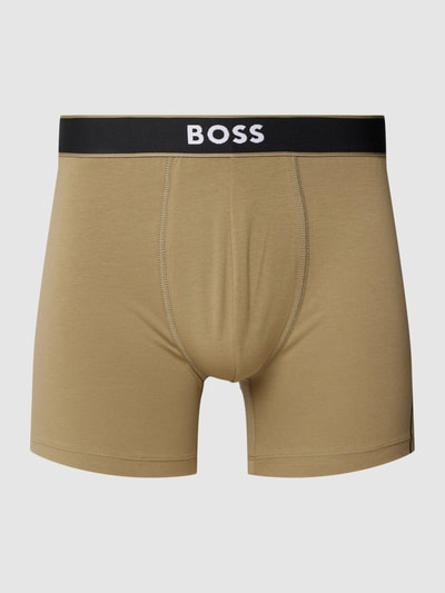 BOSS Trunks mit Label-Print Oliv 1