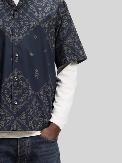 HUGO Blue Relaxed Fit Freizeithemd aus reiner Baumwolle Dunkelblau 6