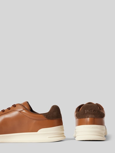 Polo Ralph Lauren Leren sneaker met logoprint Cognac - 2