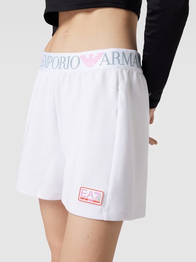 EA7 Emporio Armani Shorts mit Label-Bund Modell 'NATURAL VENTUS7' Weiss 3